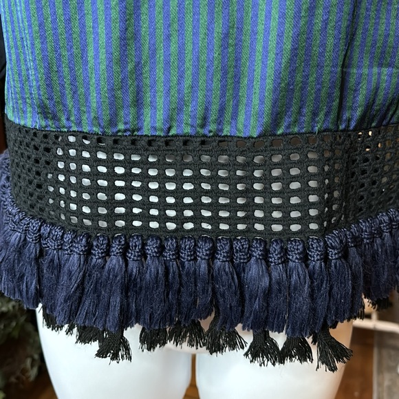 3.1 Phillip Lim crop top, tassels, cut out cloth at back, fringed trim. Size 6. - Picture 3 of 7
